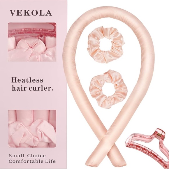 Satin Heatless Curling Set | Overnight Curls | No Heat Damage | Pink - Picture 1 of 2